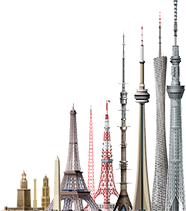 найвищі металеві та муровані вежи світу в різні роки